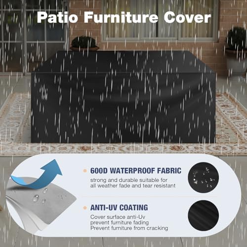 Aoxun Aluminum Patio Furniture Set 2 Seats, Dark Grey - Image 6
