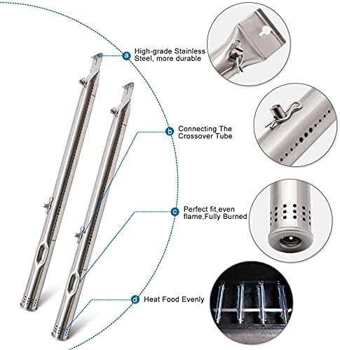 Criditpid Grill Parts Kits Compatible for Charbroil 463243812, 463270614, 463243911, 463270612, 463246909, 463244011, 2-Pack Heat Plates Tent Burner for Charbroil Tru Infrared 2 Burner Grill. - Image 5