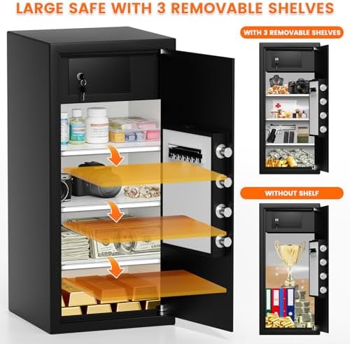 31.5"H Large Safe Box for Home & Office | 8.0 Cu Ft Heavy Carbon Steel Safe - Image 6