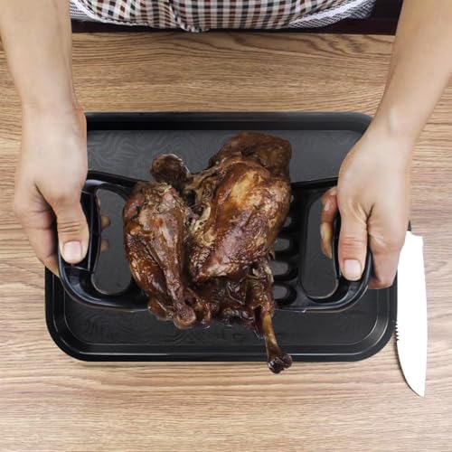 Foldable Rib Rack for Smoking, Stainless Steel 10 in Rib Rack with 2 Meat Shredder Claws, and Black PP Tray, Perfect for Grilling, Smoking, and Serving, BBQ Accessories - Image 6