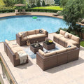 Aoxun 14 Piece Patio Furniture Set Wicker Rattan Patio Conversation Set by Aoxun