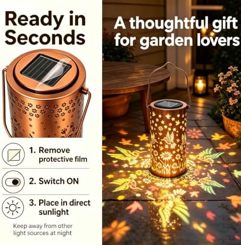 Hummingbird Colorful Solar Lantern Outdoor Waterproof, Garden Gift - Image 2