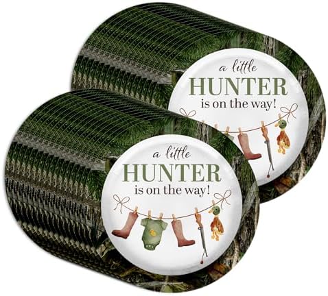 Birthday Galore Duck Hunter Baby Shower Gender Reveal – 32 Pieces Large 9" Round Disposable Paper Plates – Ideal for Vibrant, Bright Themes, Celebrations, Party Decorations, & For All Kinds of Events - Image 5