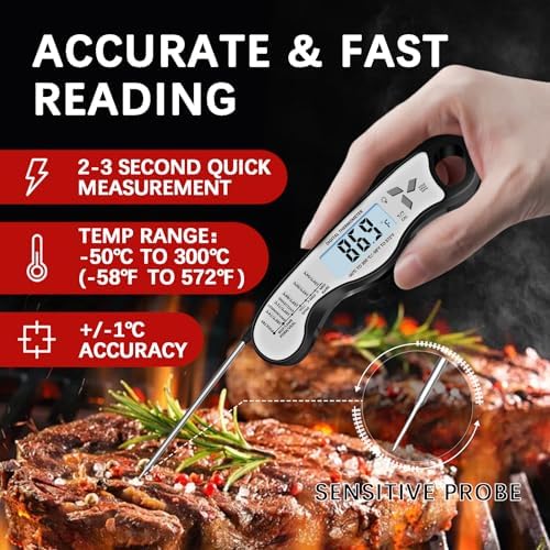 Cooking Thermometer，IP67 Waterproof Meat Thermometer Digital - Image 2