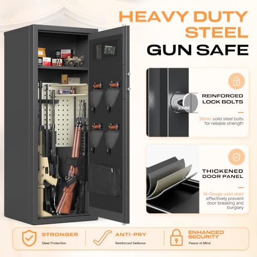KAER 13-16 Biometric Gun Safe for Rifles and Pistols Fits Scoped RifleAR-15 - Image 4