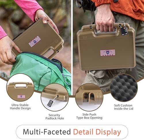 Kinghardcase 9mm Gun Case Lockable, TSA Approved Firearm Travel Case with TSA Lock, Pistol Case Hard Shell, Gun Safe for Handgun, Pistol, Revolver - Shockproof Gun Storage - Image 5