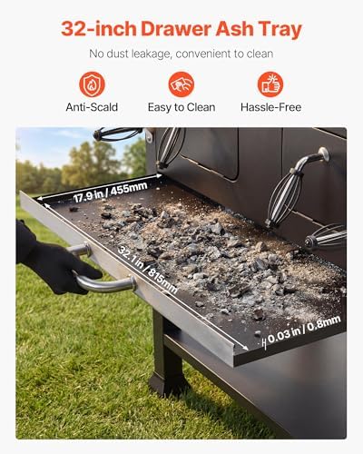 VEVOR Charcoal Grill, 780 sq.in. Extra-Large Charcoal Barbecue Grill with 2 Liftable Charcoal Trays & Folding Side Tables, High-Temp Powder-Coated Steel BBQ Cooking Grills for Patio Backyard Parties - Image 5