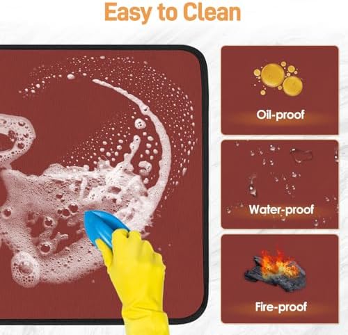 Heat Resistant Mats for Countertop fits Tabletop Grill, 36x24x0.04in, Red - Image 4