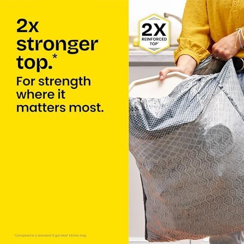 Glad ForceFlex MaxStrength Drawstring XL Kitchen Trash Bags, 20 Gal, Gain, 80 Ct (Package May Vary) - Image 2
