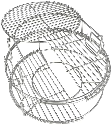 5 Piece Expander Rack for Big Green Egg Medium Replacement Kit Grill Racks for Eggspander Conveggtor Basket 304 Stainless Steel with Removable Cooking System BGE Accessories by Burly+grill