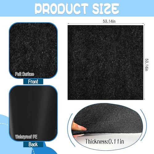 Outdoor Playhouse Mat - 53'' x 53'' Portable Outdoor Play House Activity Rug with Non Slip Backing Felt Outside Game House Play Mat Playhouse Pad Rug for Outside Home Floor - Image 3