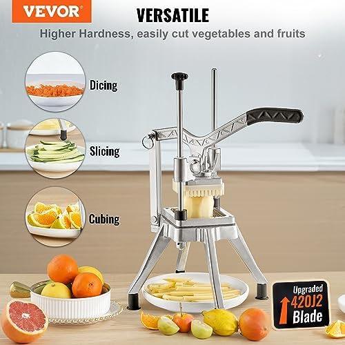 VEVOR Commercial French Fry Cutter, 4 Blades Lever Vegetable Chopper - Image 2
