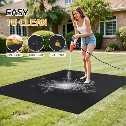 RICHIE 70 x 48 Inch Large Under Grill Mats for Outdoor Grill, Double-Sided Fireproof BBQ Grill Mat, Waterproof Oilproof Heavy-Duty Protector for Charcoal Gas Grills, Fire Pits, Deck, Patio and Lawn - Image 7