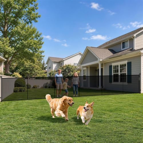 160" Extra Wide Retractable Baby Gates Dog Gate, 47" Tall Child Pet Safety Gate with Reinforced Strips for Stairs, Extra Long Garage Gates Mesh Fence for Driveway Decks Patio Outdoor Indoor by Pravoluxmax