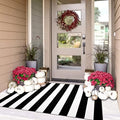 IOHOUZE 3x5 Striped Outdoor Rug, Washable Front Porch, Black/White by iOhouze