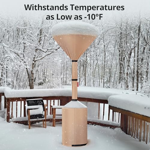 QH.HOME Patio Heater Cover,Waterproof Tear-Resistant 89"x 33"x19",Camel - Image 6
