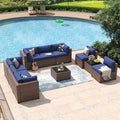 Aoxun 10 Piece Patio Furniture Set Wicker Rattan Patio Conversation Set by Aoxun