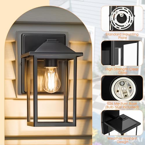 MATAMEYE Outdoor Wall Light Fixture, Exterior Waterproof Porch Lighting - Image 4