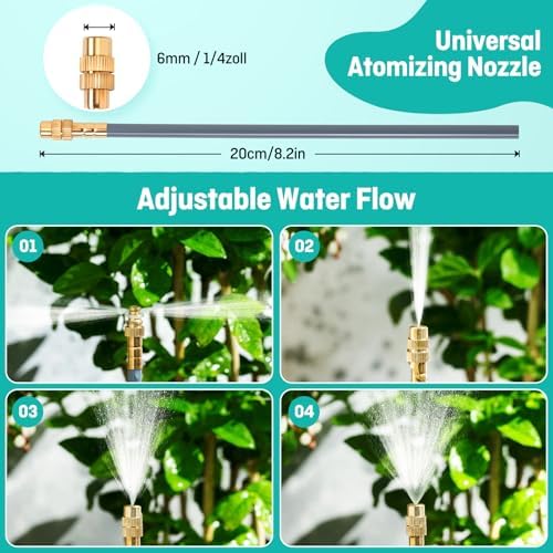 64FT Drip Irrigation System 1/4", 360° Adjustable Misting Kit for Outdoor - Image 5