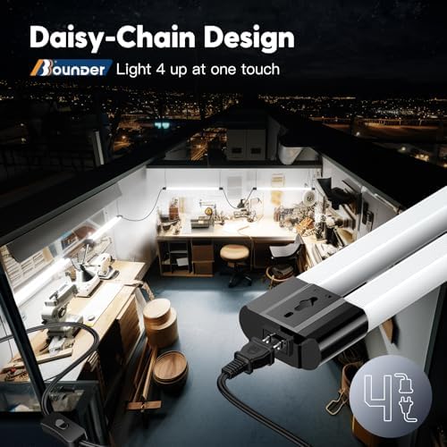 BBOUNDER 4Pack 3FT LED Shop Light, 65000K, 3300LM, Linkable for Garage - Image 4