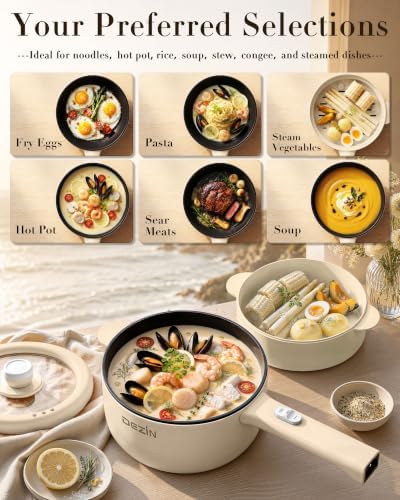 Dezin 2L Hot Pot Electric, Non-Stick Electric Pan, 700W Adjustable Power - Image 3