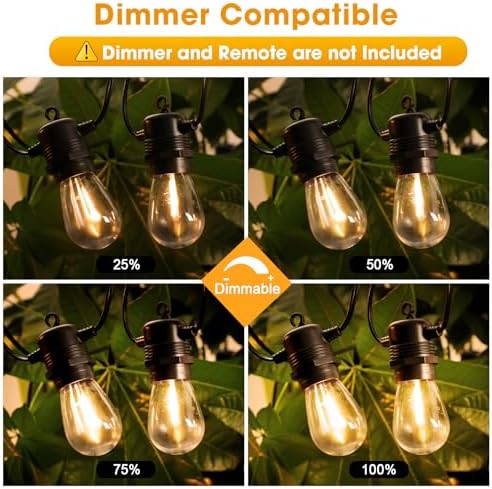 GvvooHome Outdoor String Lights, 100FT LED Waterproof Patio Lights - Image 3