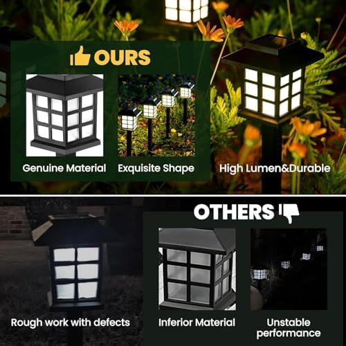 GIGALUMI Solar Lights Outdoor Waterproof 10 Pack, LED Garden Decor - Image 4