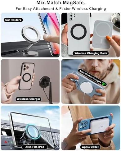 Magnetic Adapter Rings 2PCS Compatible for Magsafe,for Kindle Pop Socket Magnetic,for Magsafe Accessories & Wireless Charging for iPhone 17/Air/16/15/14/13 Mini Plus Pro Max/Pixel 8/ S24 Ultra/ S23 - Image 4
