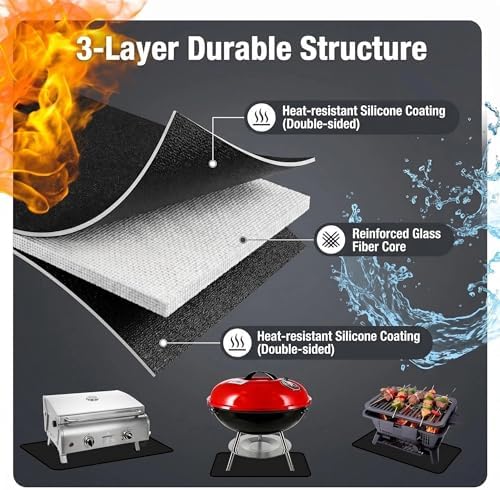 76 x 48 in Under Grill Mats for Outdoor Grill Deck Protector - Image 2