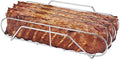 Extra Long Stainless Steel Rib Rack for Smoking and Grilling, Holds up to 3 Full Racks of Ribs, Fits 18” or Larger Gas Smoker or Charcoal Grill, Perfect Smoker Accessories Gifts for Men by SOLIGT