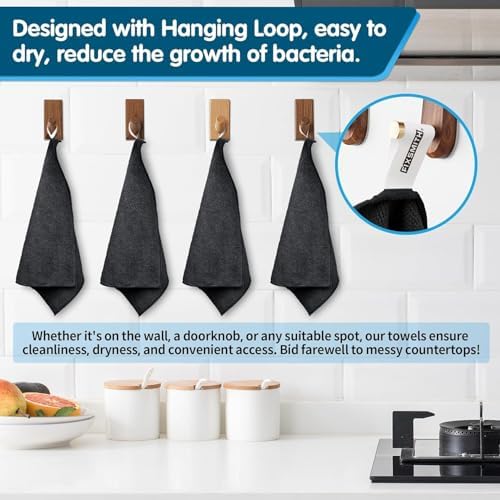 FIXSMITH Black Microfiber Cleaning Cloth -Pack of 12, Highly Absorbent Cleaning Rags, 16"X12" All Purpose Cleaning Towels for Housekeeping, Kitchen, Car, Lint Free and Reusable Microfiber Towels - Image 7