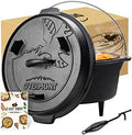 Overmont 6QT Cast Iron Dutch Oven - Pre-Seasoned Pot with Lid Lifter & Legs by Overmont