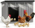 Weather Resistant Resin Chicken Nest Box with Lift Strut and Perimeter Drain Holes（Black） by KFY