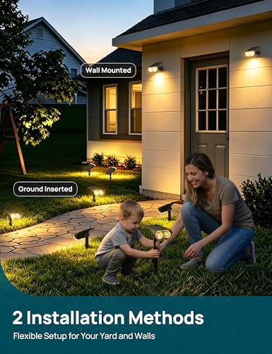 Linkind Solar Lights Outdoor Waterproof LED Spotlights Warm White 2 Pack - Image 6