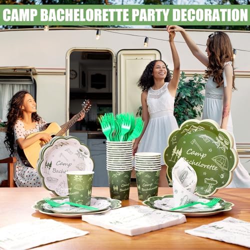 Zubebe 175 Pcs Camp Bachelorette Plates Cups Napkins Sets Serves 25 - Image 3