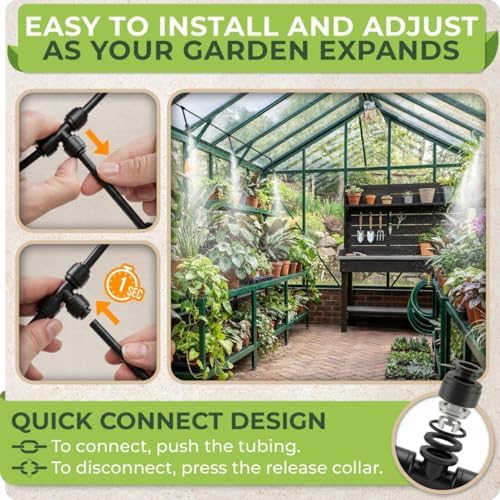 CARPATHEN Misters for Outside Patio with Flexible Rod Nozzles, 75 ft, Black - Image 6