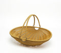 Plastic Imitation Rattan Woven Hand Basket Outdoor Picnic Picking Vegetables and Fruits Kitchen Living Room Egg Snack Basket (Yellow1,26x20.5cm) by Unknown