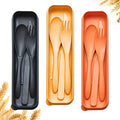 Reusable Travel Utensils Set with Case, 3 Sets Wheat Straw Portable Knife Fork Spoons Cutlery, Eco-Friendly BPA Free Plastic Tableware for Kids Adults Travel Picnic Camping Utensils by YDYTOP