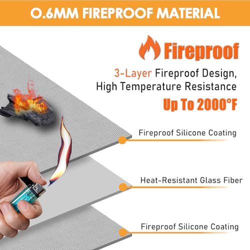 Fireproof Grill Heat Shield for Deck Railing/Wall, 4'x3', Gray - Image 2