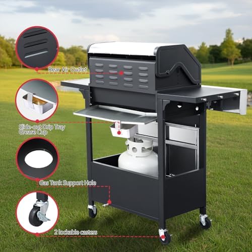 4-Burner Propane Gas Grill with Side Burner - Image 6