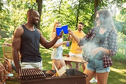 DecorRack 20 Party Cups 12 oz Disposable Plastic Cups for Birthday Party Bachelorette Camping Indoor Outdoor Events Beverage Drinking Cups (Blue, 20) - Image 2