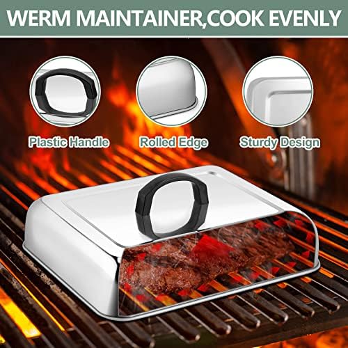 Leonyo 13x9IN Stainless Steel Griddle Basting Cover Dome With Vent, 2 Pack - Image 5