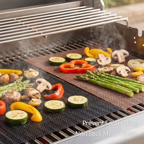 Kingrol 6 Pack Non-Stick BBQ Grill Mesh Mat, 15.75" x 13", Safe for Gas, Charcoal, Pellet & Smoker Grills - Image 2