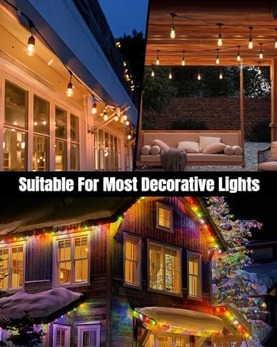 LZC 25 Pack Clear Adhesive Strips Hooks for Outdoor String Lights Clips - Image 7