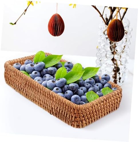 MAGICLULU 2pcs Hand-woven Rattan Bread Serving Basket Small Wicker Storage Basket for Fruits Snacks - Image 5