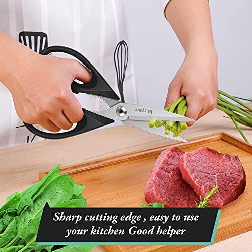 iBayam 2 Pack All Purpose Kitchen Scissors Shears Heavy Duty, Blade Covers - Image 6