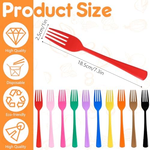 60 Pcs Red Disposable Plastic Forks Cutlery Heavy Duty Dinnerware Plastic Silverware Flatware for Home Office School Party Picnics Restaurant Outdoor Events or Every Day Use (Red) - Image 2