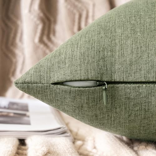 MIULEE Decorative Outdoor Pillow Covers Lumbar Waterproof 12x20 Gray Green - Image 2