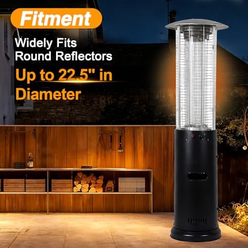EVRBUL Full-Length Outdoor Patio Heater Cover Fits Spiral Flame LPG Patio Heaters Heavy Duty 420D Waterproof Round Propane Heater Cover with Reflective Strip Durable Zipper Drawstring 23"D×70"H - Image 3