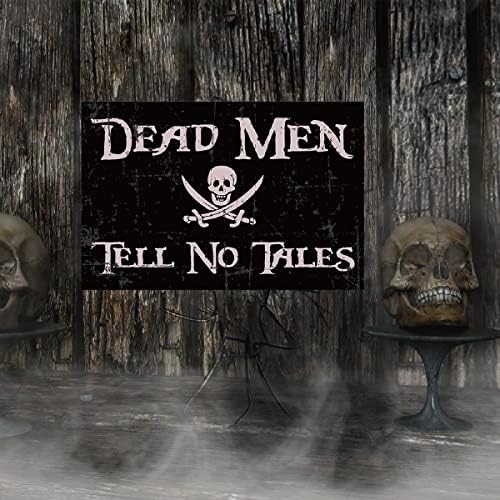 BEASTZHENG Funny Dead Men Tell No Tales Metal Tin Sign Pirate Wall Decor - Image 2